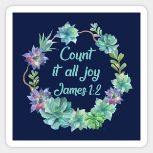 Count it all joy James 1:2 bible quote Jesus God worship witness Christian design Sticker